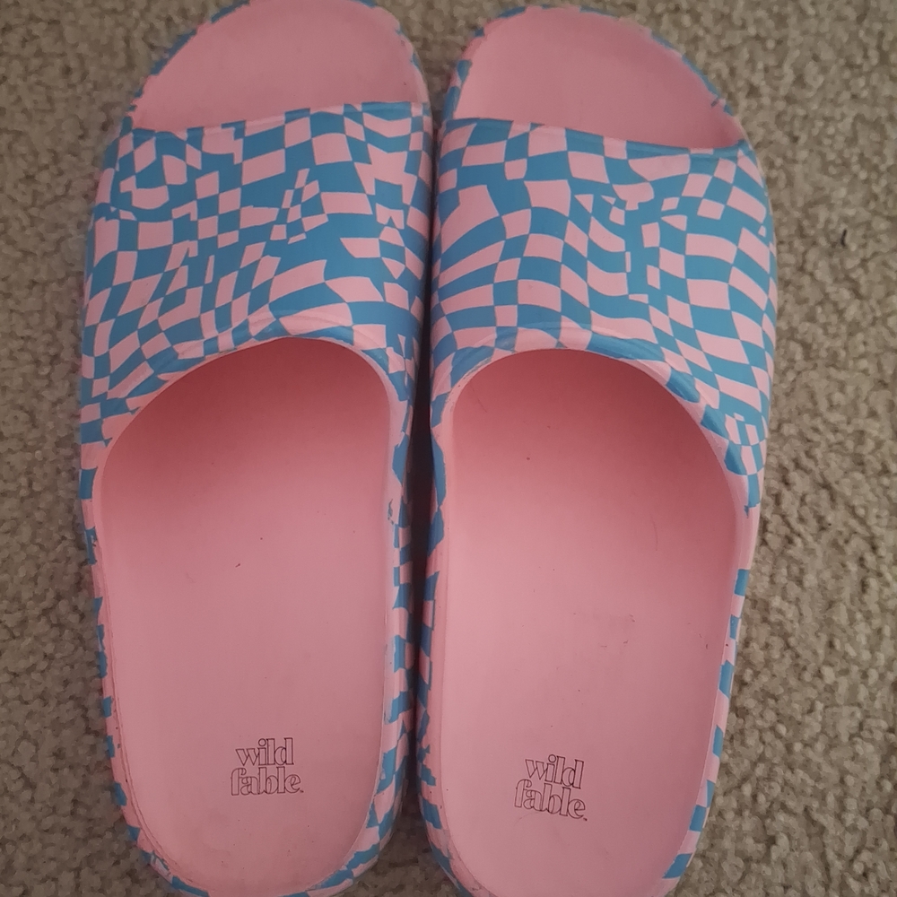 Wild Fable Kids Checkered Pink and Blue Sandals